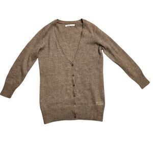 Old Navy WOOL & MOHAIR Brown Cardigan Button Up V-Neck Sweater Size Small Light